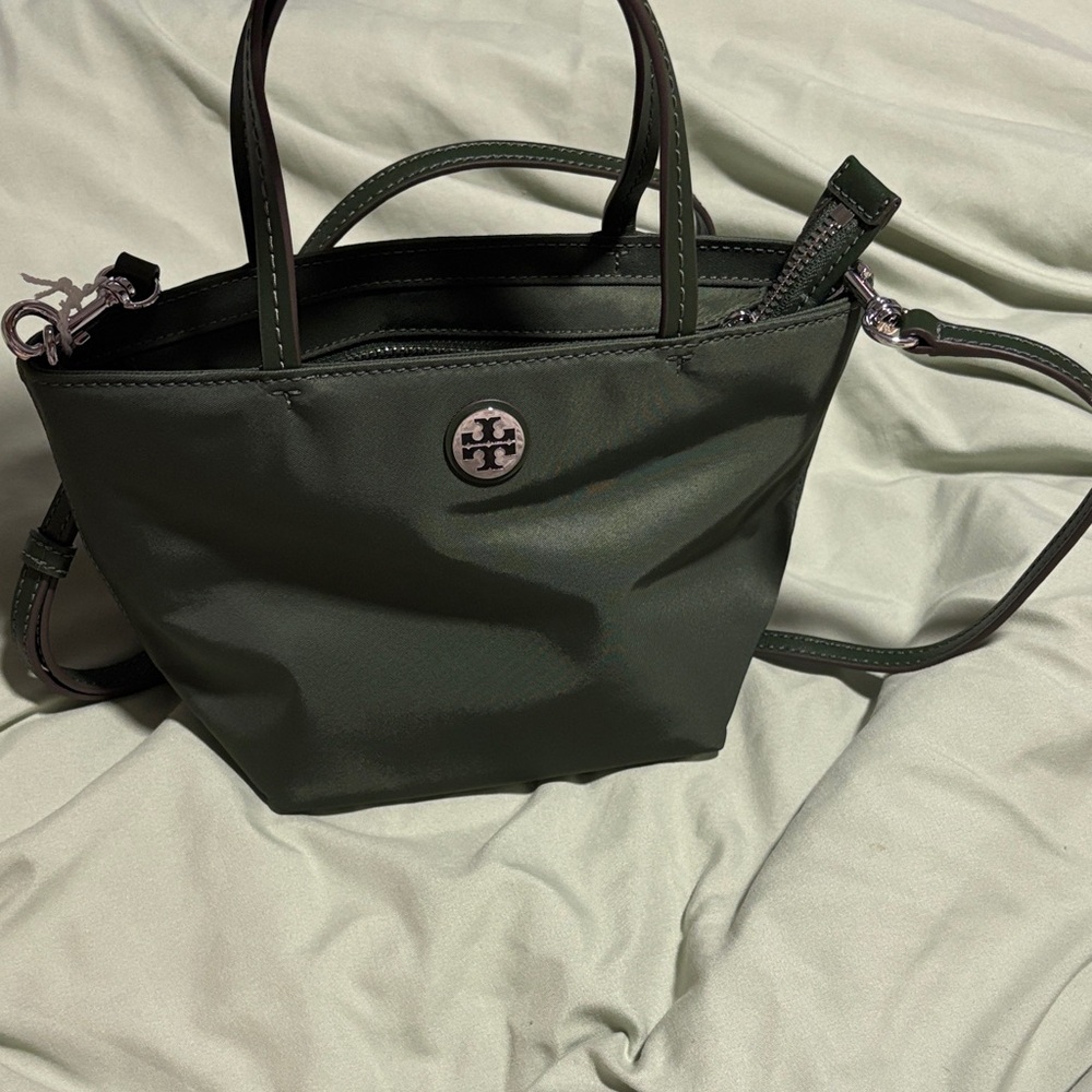 Tory Burch Nylon Mini Tote Basil